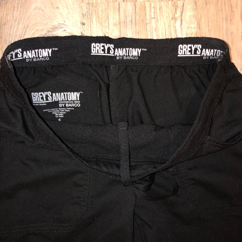 Grey's Anatomy Black Scrub Pants size Small